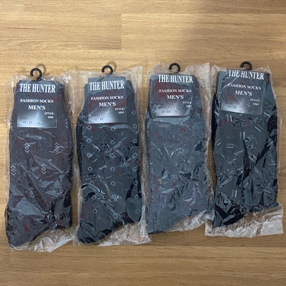 Hunter Men's Casual Socks - Black and Gray Patterns